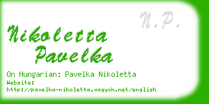 nikoletta pavelka business card